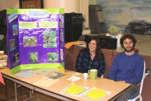 Tracy Sylvester (left) and Jesse Remund staff the Endless Summer Ecological Garden and Landscape information booth at Let's Grow Sitka on March 14, 2010