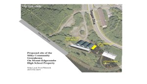 An artist's concept of one version of a proposed Sitka Community Greenhouse and Education Center