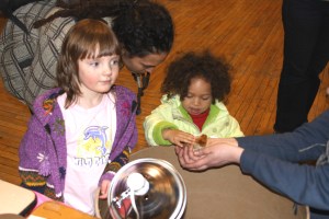Young girls check out a baby chick at the 2010 Let's Grow Sitka event. Andrew Thoms will have egg-producing chicks and information about how to raise them available this year, but he suggests anybody wanting to buy chicks contact him as soon as possible so he can start incubating the eggs. He can be reached at 747-3747 or andrew@sitkawild.org.