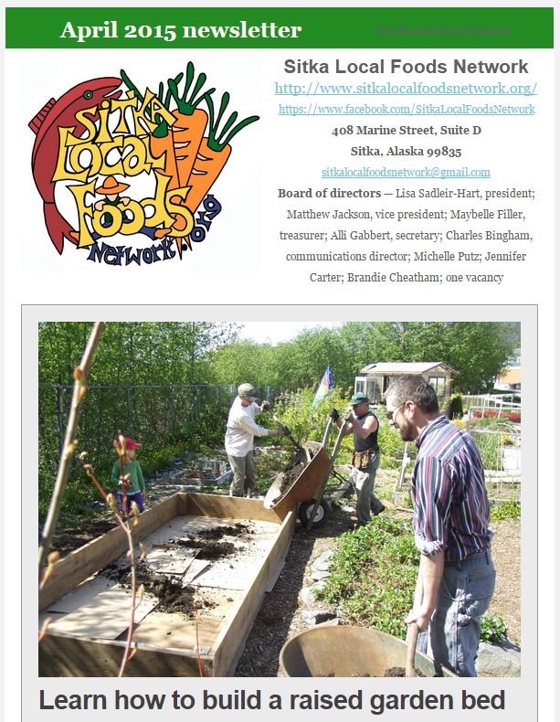 SLFN April 2015 newsletter screenshot