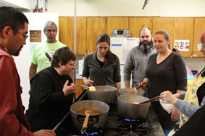 KathyChecksPotsAsTadRobertChandlerKenNickieYvonneStir