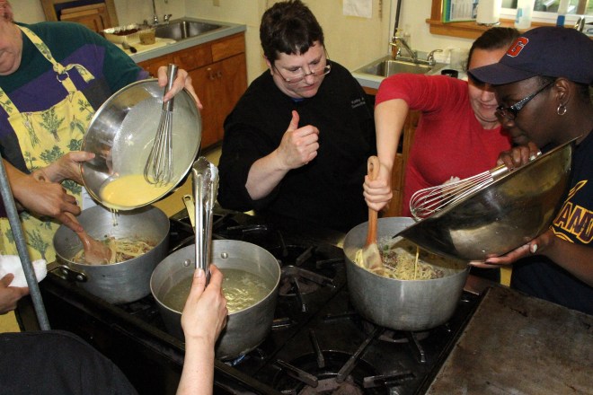 KathyWatchesKimeAndPanyaAddEggCreamMixture