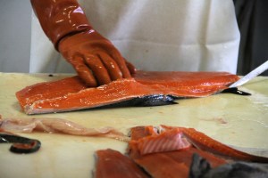 CloseUpOfSalmonFilleting